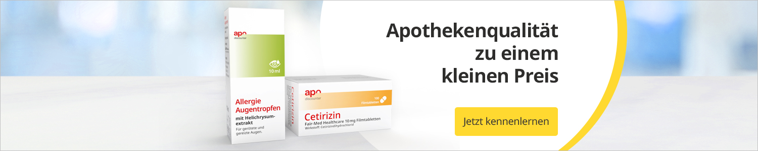 Allergie-Augentropfen und Cetiricin von apodiscounter
