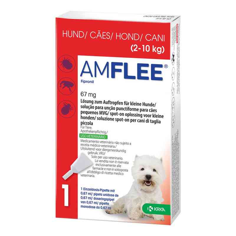 Amflee 67 mg Lösung zum Auftropfen für kleine Hunde 3 stk