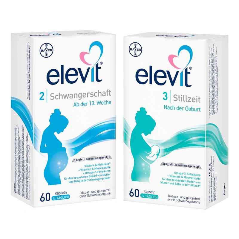 Elevit Schwangerschaft und Stillzeit-Set: Elevit 2 + Elevit 3 2x60 g von Bayer Vital GmbH PZN 08101723