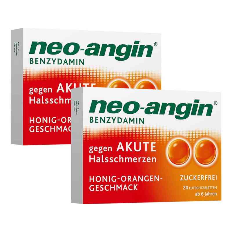 Neo Angin Benzydamin gegen akute Halsschmerzen Honig-Orangengesc 2x20 stk von MCM KLOSTERFRAU Vertr. GmbH PZN 08102793