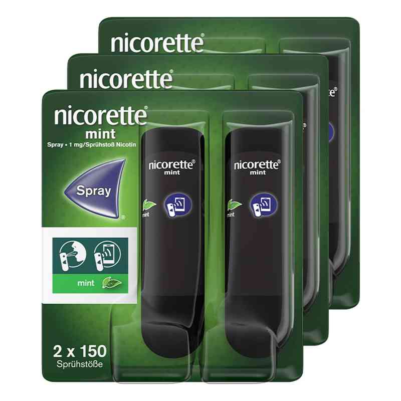 Nicorette mint Spray mit Nikotin zur Rauchentwöhnung 3x2 stk von Johnson & Johnson GmbH (OTC) PZN 08101911