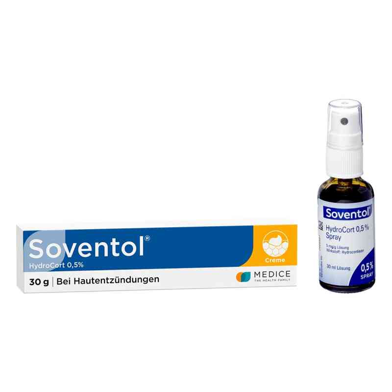 Soventol Hydrocort 0,5% Creme (30 g) & Spray (30 ml) 1 Pck von MEDICE Arzneimittel Pütter GmbH&Co.KG PZN 08102884