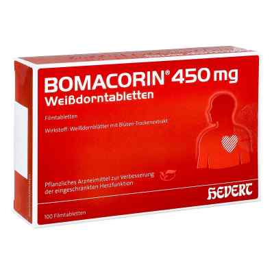 Bomacorin 450 mg Weissdorntabletten 100 stk von Hevert-Arzneimittel GmbH & Co. KG PZN 13751587