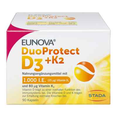 Eunova DuoProtect Vitamin D3+K2 1000IE/80UG 90 stk von STADA Consumer Health Deutschland GmbH PZN 13360645