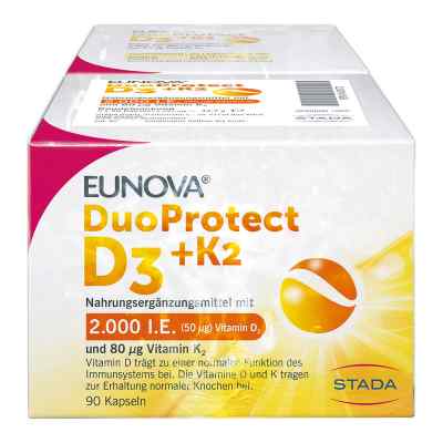 Eunova DuoProtect Vitamin D3+K2 2000IE/80UG 2X90 stk von STADA Consumer Health Deutschland GmbH PZN 15436772