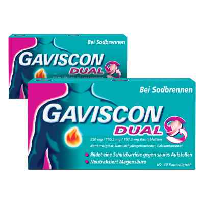 GAVISCON Dual 250 mg, 106,5 mg, 187,5 mg Kautabletten 2x48 stk von Reckitt Benckiser Deutschland GmbH PZN 08100125