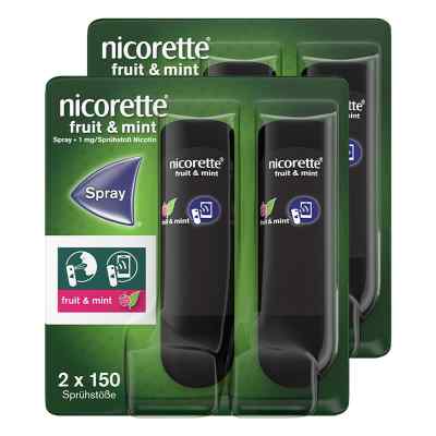 Nicorette fruit & mint Spray mit Nikotin zur Rauchentwöhnung 2x2 stk von Johnson & Johnson GmbH (OTC) PZN 08101913