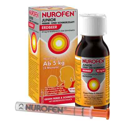 NUROFEN Junior Fieber- u. Schmerzsaft Erdbeere 40mg/ml Ibuprofen 100 ml von Reckitt Benckiser Deutschland GmbH PZN 16538227