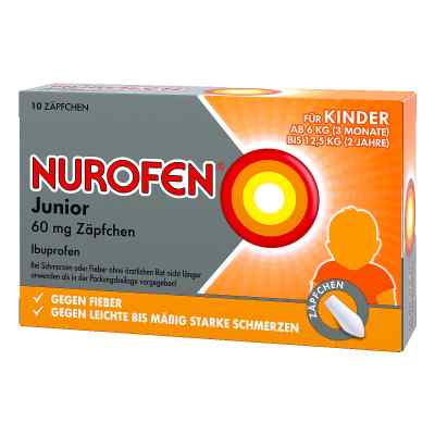 NUROFEN Junior Zäpfchen 60 mg Ibuprofen 10 stk von Reckitt Benckiser Deutschland GmbH PZN 04085246