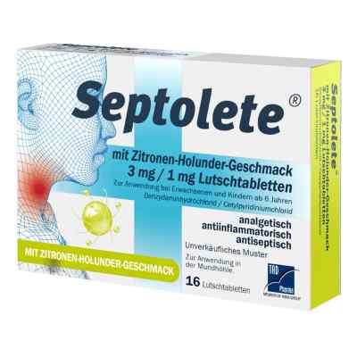 Septolete mit Zitronen-Holunder Geschmack 3 mg / 1 mg Lutschtabl 16 stk von TAD Pharma GmbH PZN 19104446
