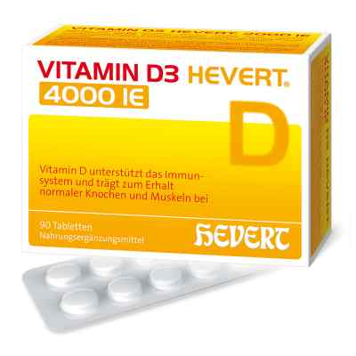 Vitamin D3 Hevert 4.000 internationale Einheiten Tabletten 90 stk von Hevert-Arzneimittel GmbH & Co. KG PZN 11295470