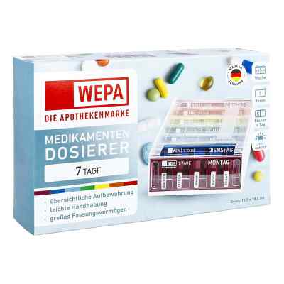 Wepa Medikamentendosierer 7 Tage Regenbogen/UV-Schutz+ 1 stk von WEPA Apothekenbedarf GmbH & Co KG PZN 18877956